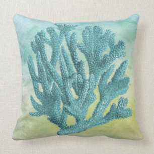 Maritim Schönes und Elegantes Küstenblaues Koralle Kissen