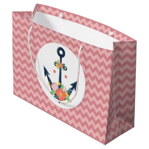 Maritime Anker Blumen Mädchen Baby Shower Party Große Geschenktüte