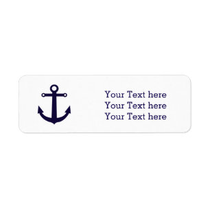 Maritime Anker Marineblau Klassische Adressetikett