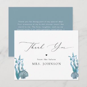 Maritime Blaue Meeresschnecke Dankeskarten Dankeskarte