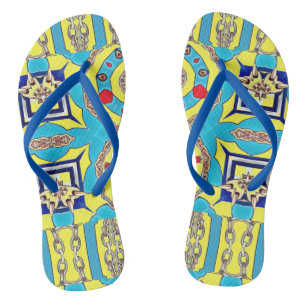 MARITIME DESIGNER-COLLAGE FLIP FLOPS