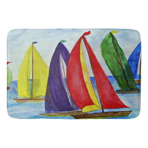 Maritime Farbige Segel Badematte