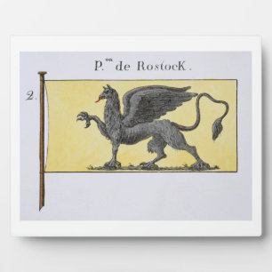 Maritime Flagge mit Griffin Emblem mit der Bezeich Fotoplatte