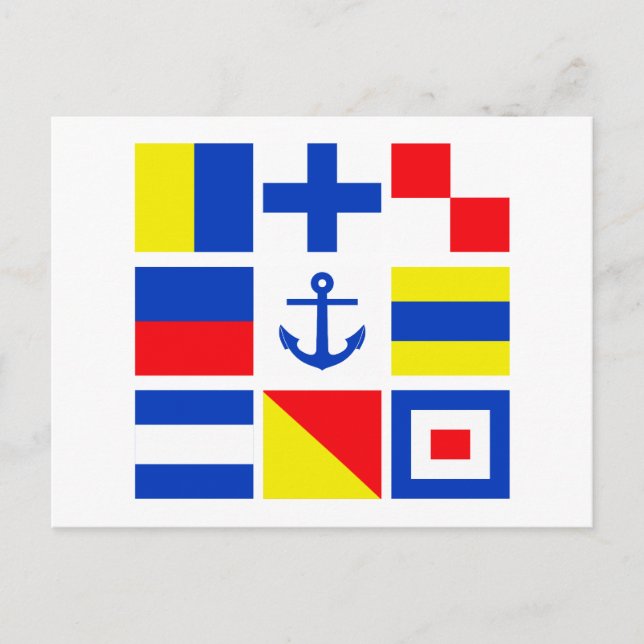 Maritime Flaggen Postkarte - anpassen! (Vorderseite)