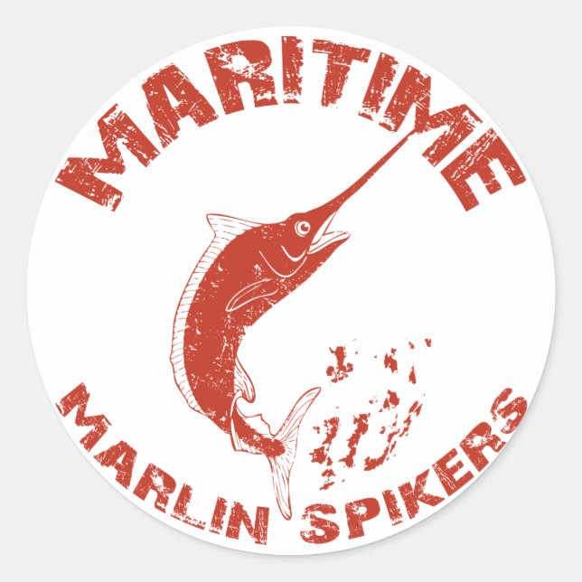 Maritime Marlin Spikers Runder Aufkleber (Vorderseite)