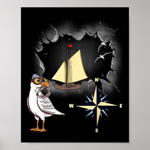Maritime Möwe Moin Segelboot Comp Versand B Poster