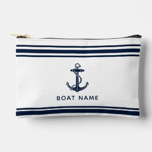 Maritime Navy Blau Anker Boot Name Benutzerdefinie Zubehörtasche