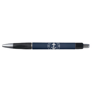 Maritime Navy Blau Anker Bootsname Benutzerdefinie Kugelschreiber