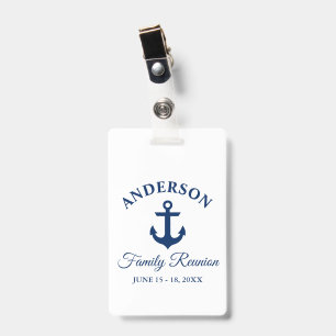 Maritime Navy Blaues Anker-Familientreffen-Clip Ausweis