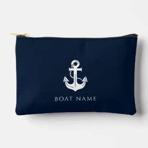 Maritime Navy Blaues Bootsname Anker Zubehörtasche