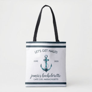 Maritime Navy- und Weiß-Junggesellinnen-Abschied P Tasche
