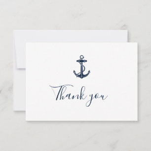 Maritime Navyblau Anker Bootsname Kreuzfahrt Swag Dankeskarte