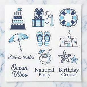 Maritime "Sail-a-brate" Aufkleber-Packung Aufkleber