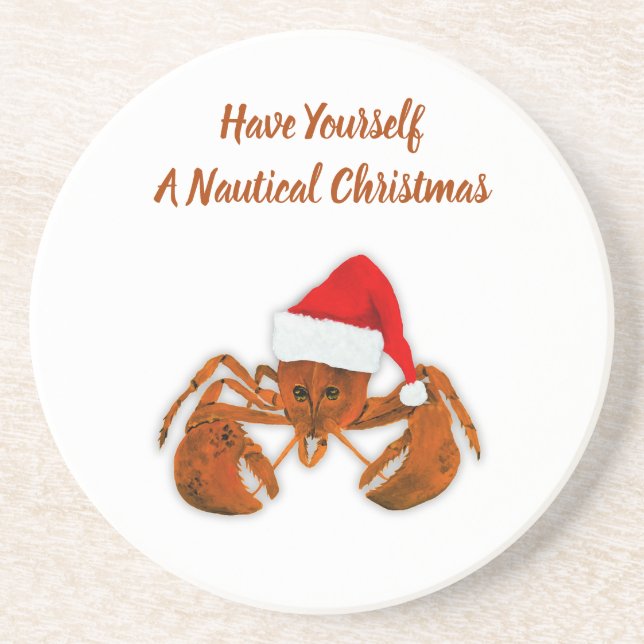 Maritime Santa Lobster Getränkeuntersetzer (Vorne)