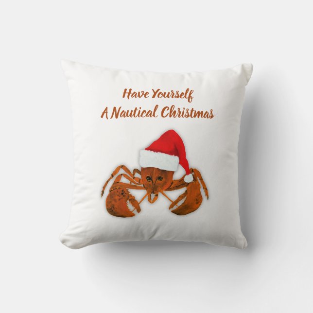 Maritime Santa Lobster Kissen (Vorderseite)
