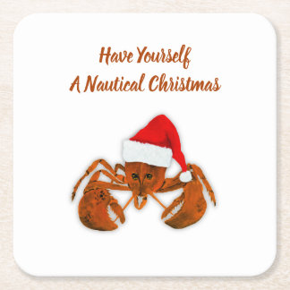 Maritime Santa Lobster Rechteckiger Pappuntersetzer