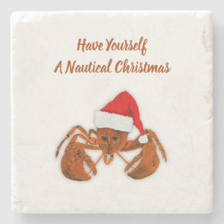 Maritime Santa Lobster Steinuntersetzer