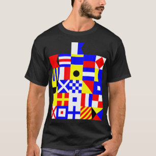 Maritime Signalflaggen Alphabet A–Z Design T-Shirt