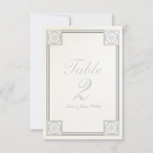 Maritime Strand Vintage Hochzeit Tischnummer Karte