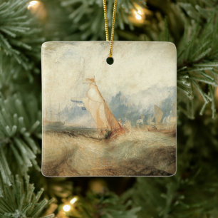 Maritime Szenerie mit altem Schiff von Joseph Turn Keramikornament