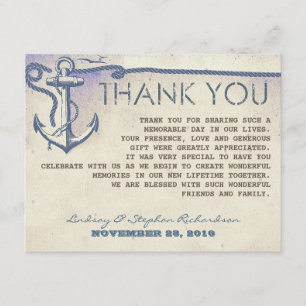 maritime vintage Anker Hochzeit Dankeskarten Dankeskarte