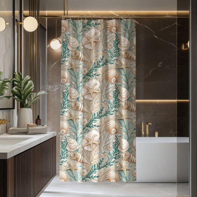 Maritime Vorhang Hellbraun und Blau Strandlook (Maritime Curtain Light Brown and Blue Beach Look)
