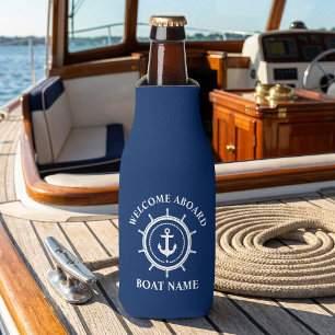 Maritime Willkommen an Bord Bootsname Anker Seil S Flaschenkühler
