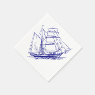 Maritimer-Bootspapiere Servietten