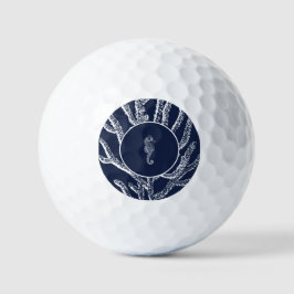 maritimer Charme: Blaues und weißes Korallen und S Golfball