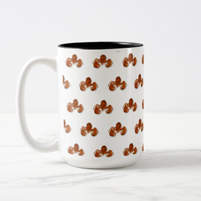 Maritimer Hummer Zweifarbige Tasse (Links)