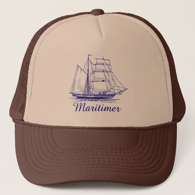 Maritimer-Segel-Hut Nova Scotia Truckerkappe (Vorderseite)