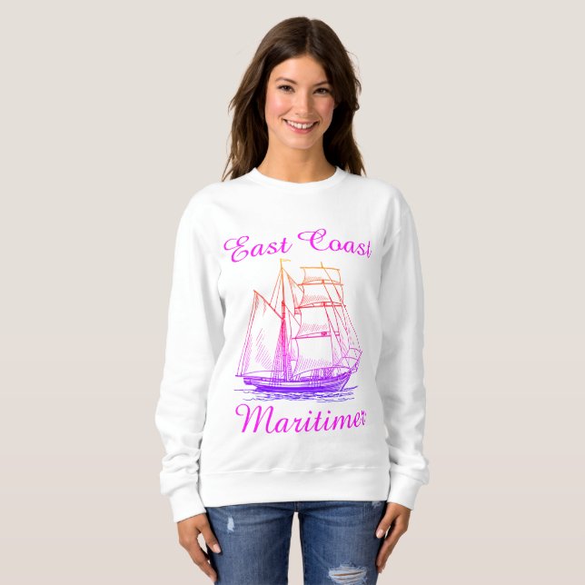 Maritimer-Segel-Shirt an der Ostküste Sweatshirt (Vorne ganz)