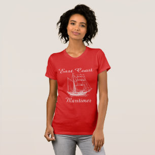 Maritimer-Segel-Shirt an der Ostküste T-Shirt
