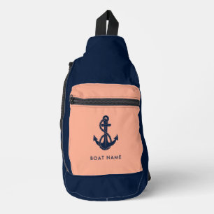 Maritimes Anker Boot Name Küstenbesatzung Benutzer Crossbody Bag
