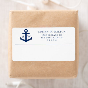 Maritimes Anker-Monogramm-Geschäfts-Rücksendeadres