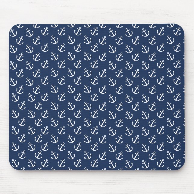 Maritimes Anker-Muster Mousepad (Vorne)