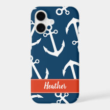 Maritimes Anker-Muster, nautisches Monogramm