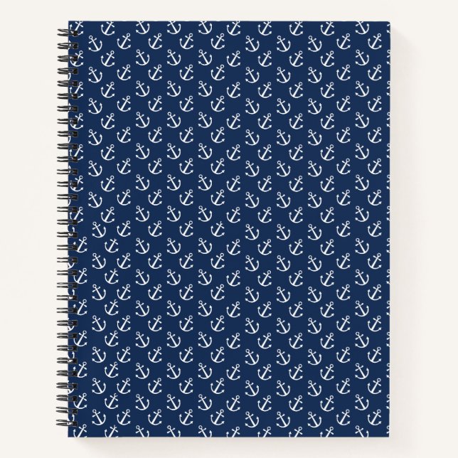 Maritimes Anker-Muster Notizbuch (Vorderseite)