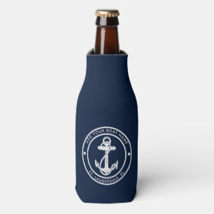 Maritimes Anker Navy Blau Bootsname Benutzerdefini Flaschenkühler
