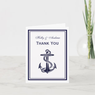 Maritimes Anker Navy Blau Gerahmt 2V Danke