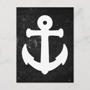 Maritimes Anker Postkarte mit Schiefertafelhinterg