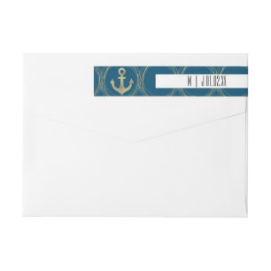 Maritimes Anker-Strand-Faux-Folie-Gold-Hochzeits-L
