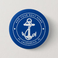 Maritimes Ankerboot und Name Blau Custom