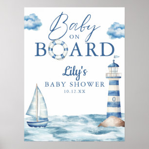 Maritimes Baby An Bord Bad Begrüßungsschild Poster