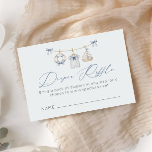 Maritimes Babyshower-Windel-Raffle-Einlegekarte Begleitkarte