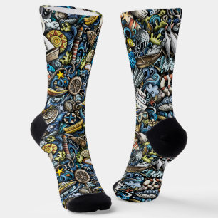 Maritimes Blau Socken
