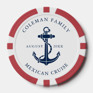 Maritimes Bootsanker-Familien-Ozeankreuzfahrt Maßg Pokerchips