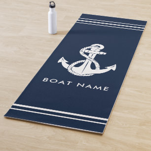 Maritimes Bootsanker und benutzerdefinierter Name Yogamatte