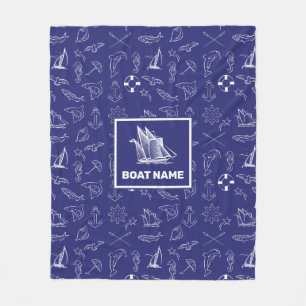 Maritimes Design Navy Blaues Kissen Fleecedecke