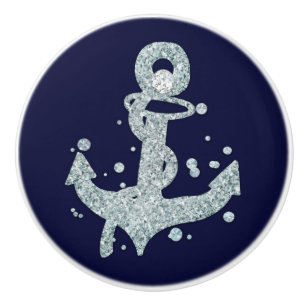 Maritimes Diamant-Anker-Bling-Glamour-Strand Chic Keramikknauf